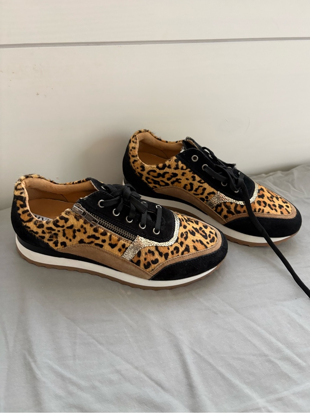NWOB Myra Bag Velocity Leopard Hairon Leather Sneakers